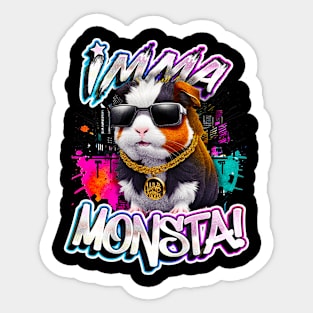 Imma Monsta! HAMSTER | Blacktee | by Asarteon Sticker